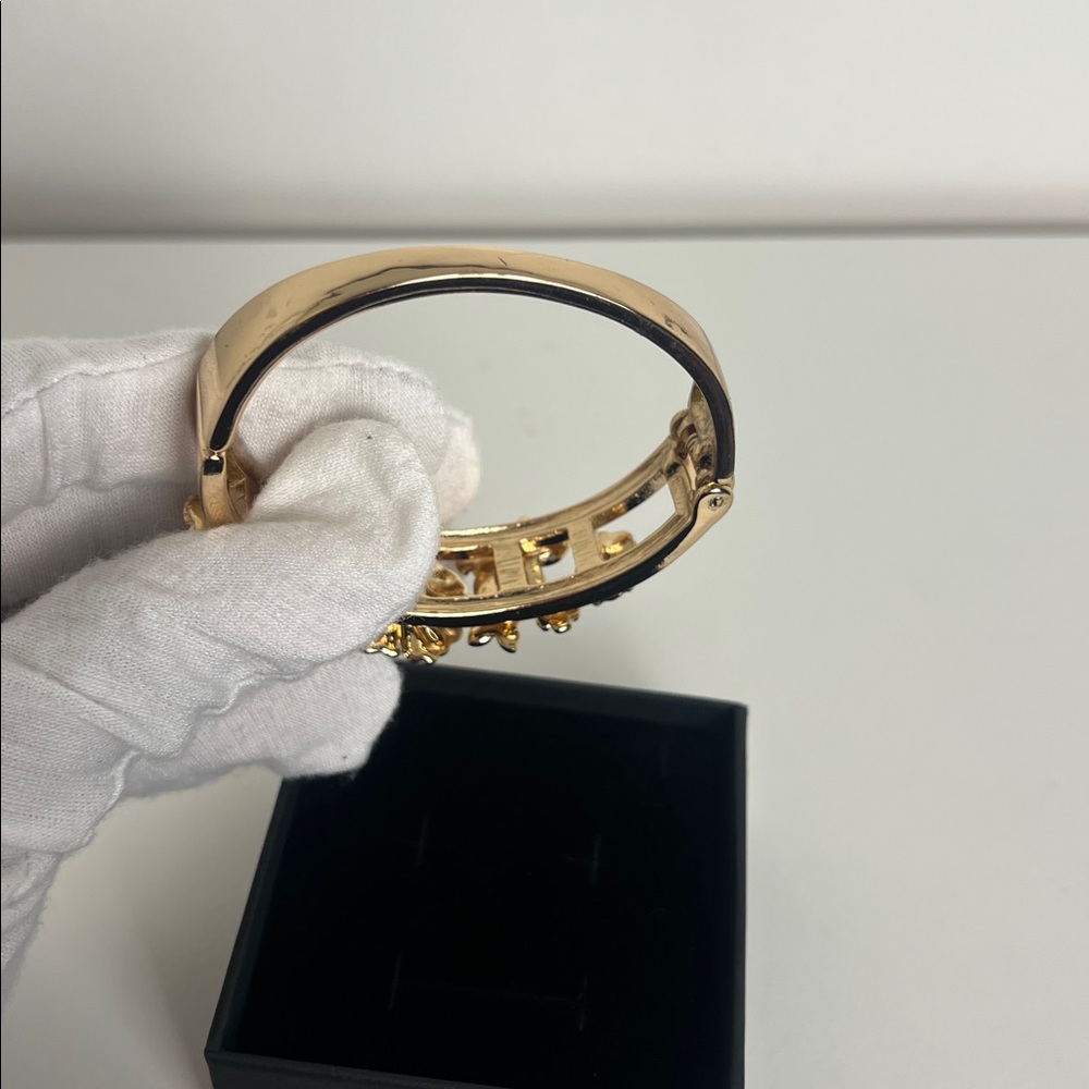 Floral Gold and Pastel Bangle Bracelet - Picture 7 of 7